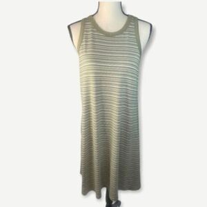 A New Day Tank Dress Green & White Striped Large NWT